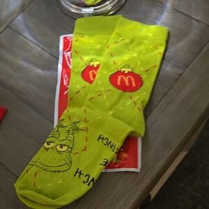 McDonald's Bright Green Grinch Socks